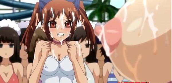  Teen Girls in An Orgy By The Pool | Hentai